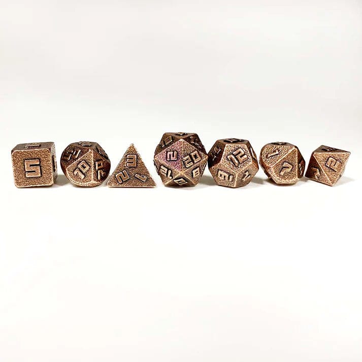 10mm Mini Metal Dice Set Ancient Copper