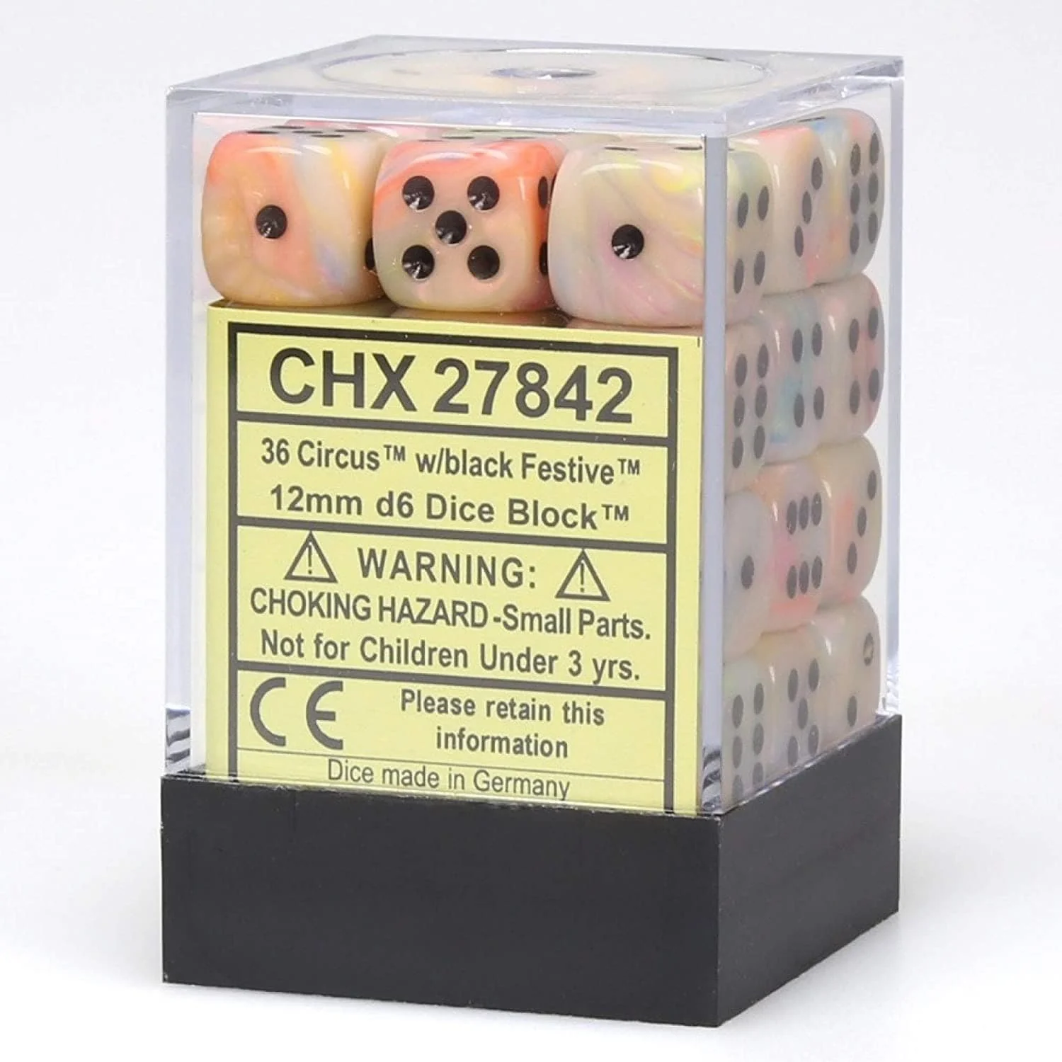 Festive Circus/black 12mm d6 Dice Block (36 dice) - Image 2