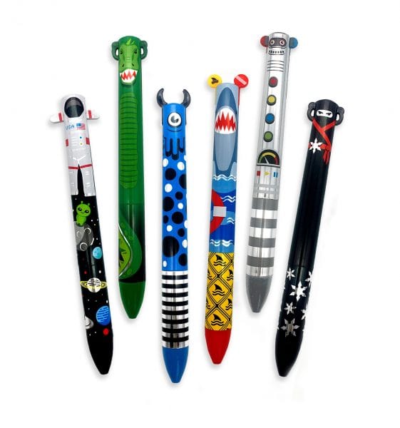 2 color click pens – metallic