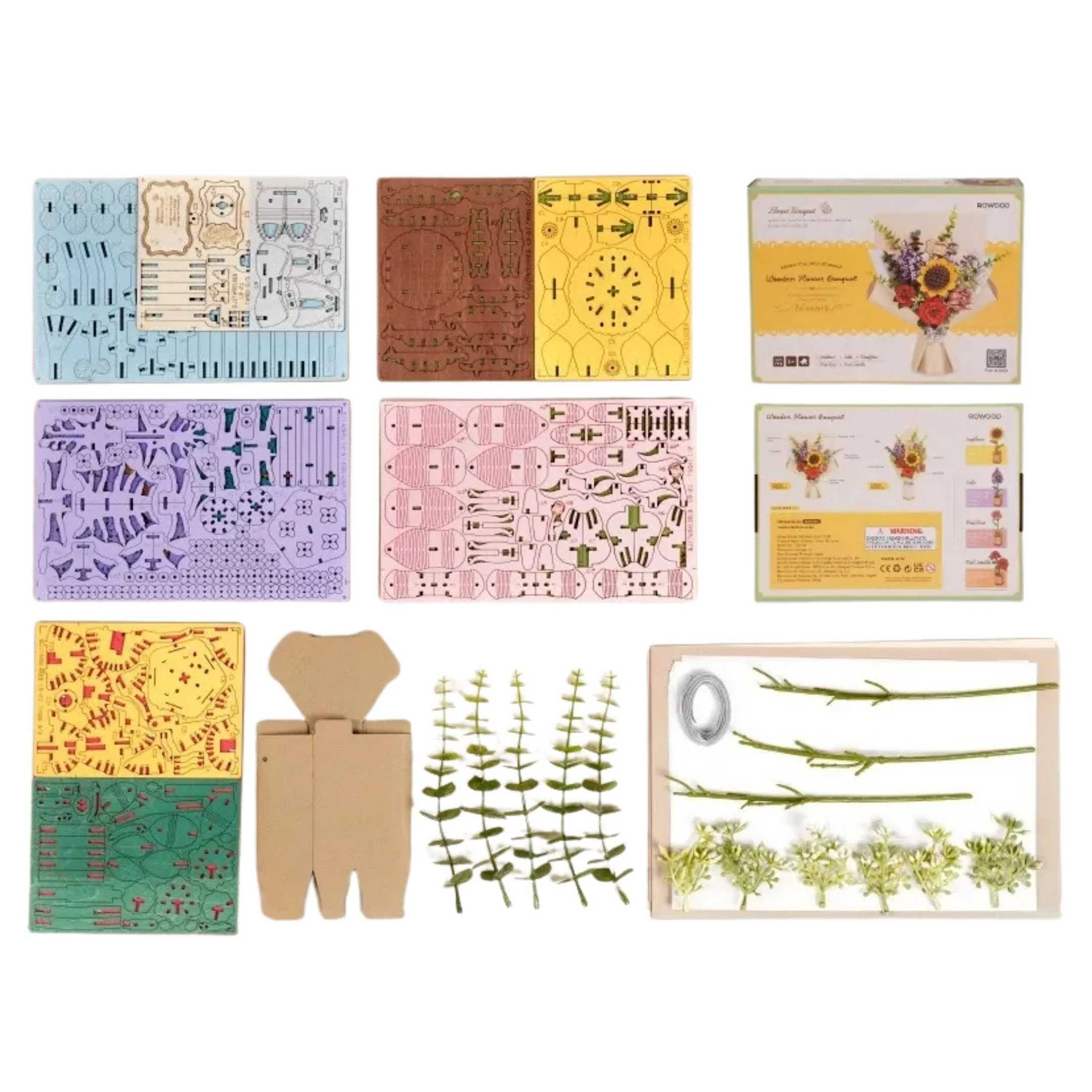 3D Wooden Flower Puzzle Bouquet - Image 2