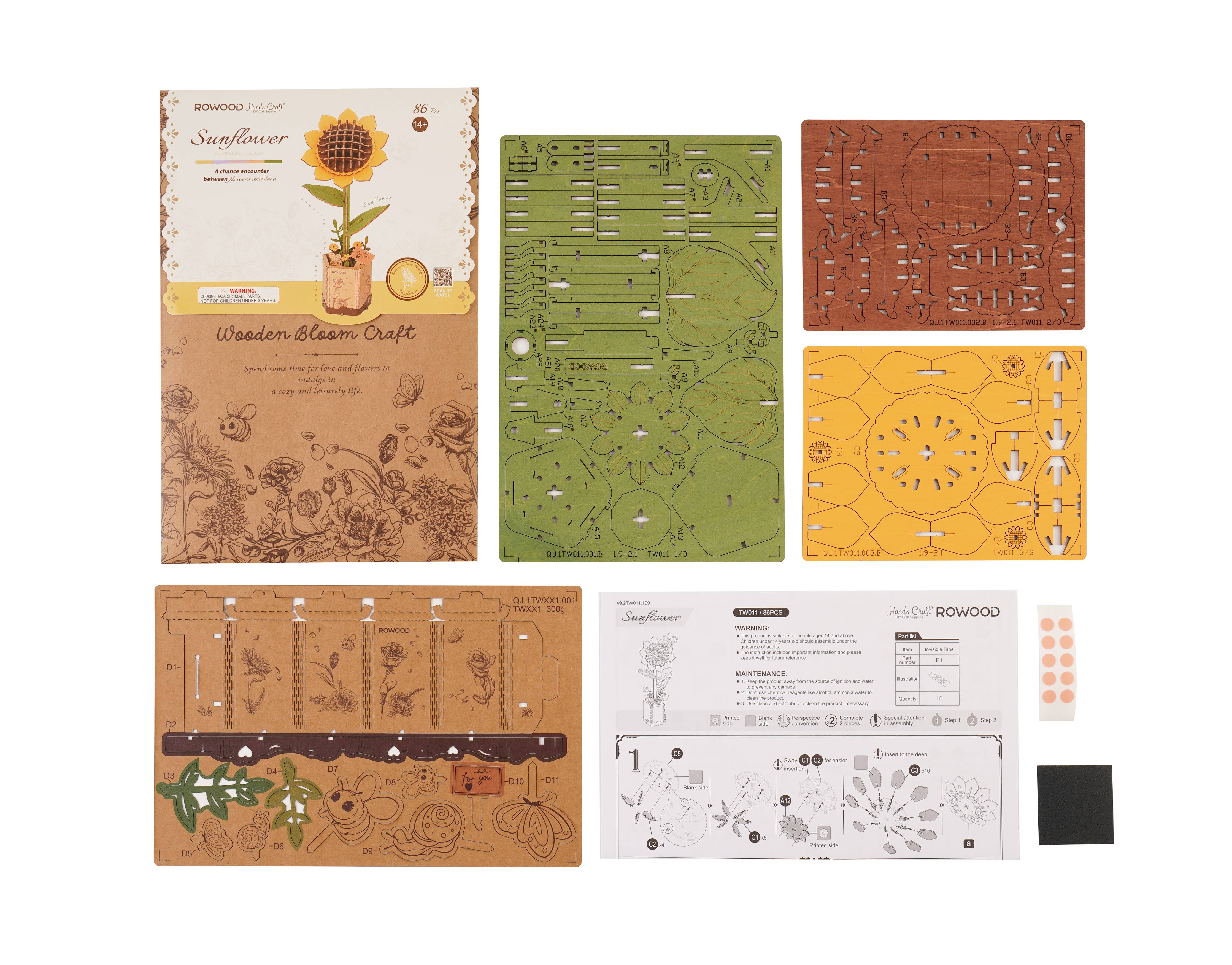 3D Wooden Flower Puzzles: Sunflower - Image 4