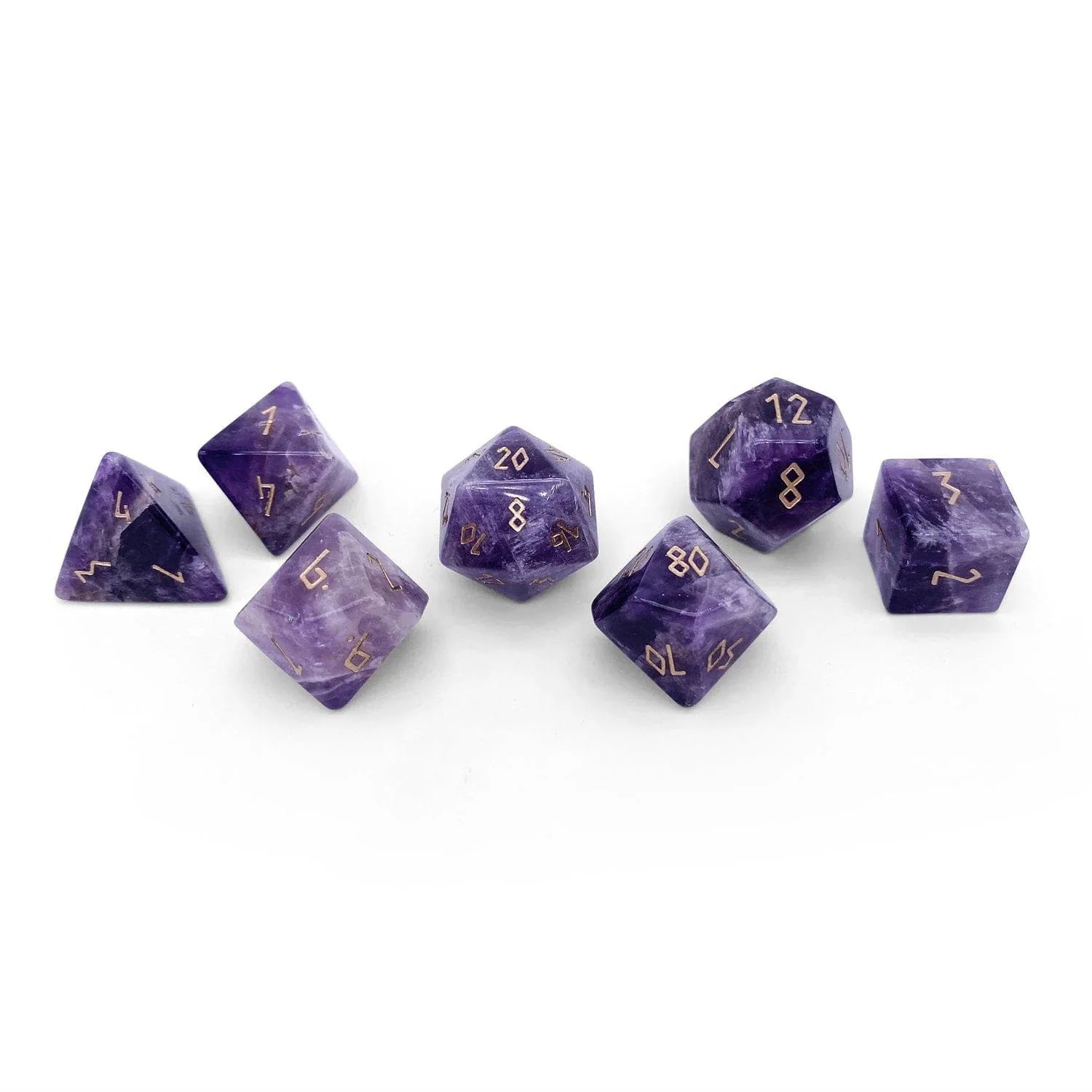 Amethyst Gemstone 7 Dice Set