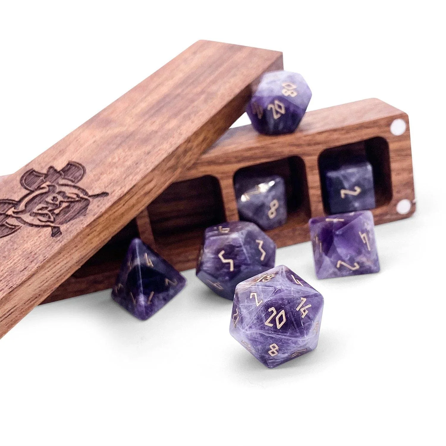 Amethyst Gemstone 7 Dice Set - Image 2