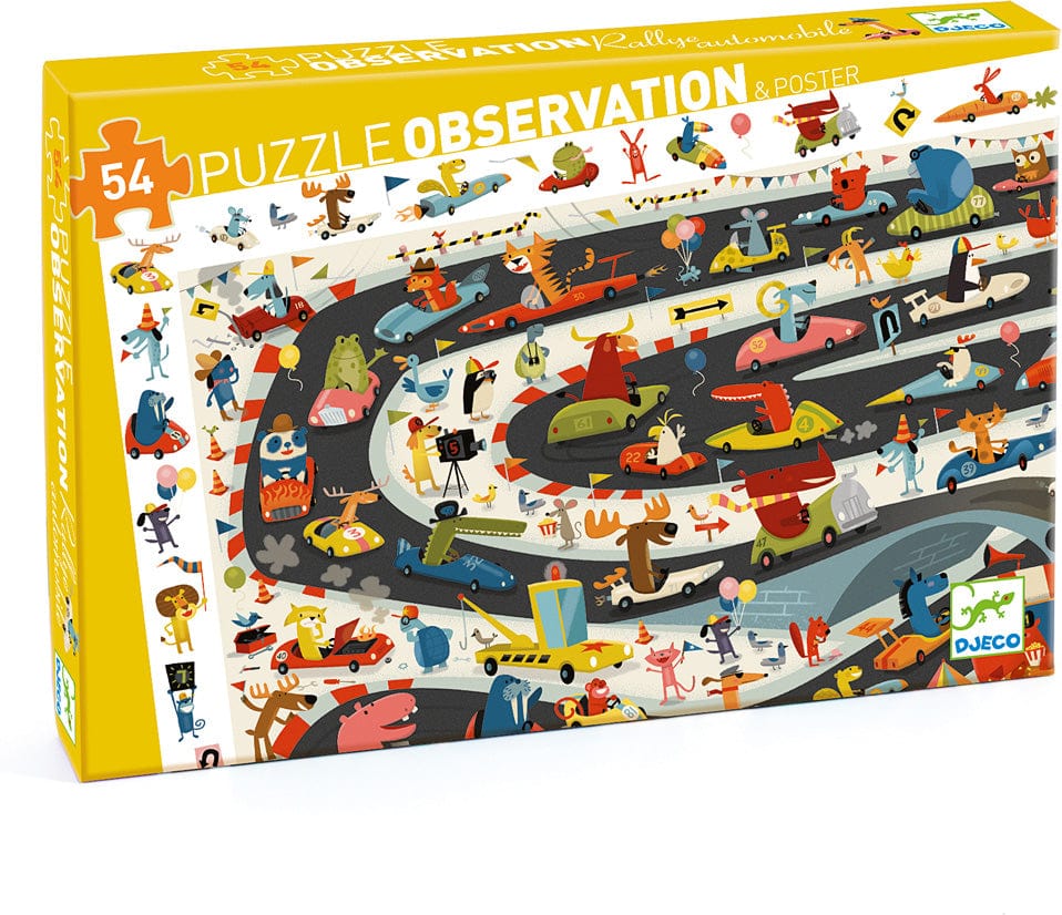 Djeco Automobile Rally 54Pc Observation Jigsaw Puzzle + Poster - Image 6