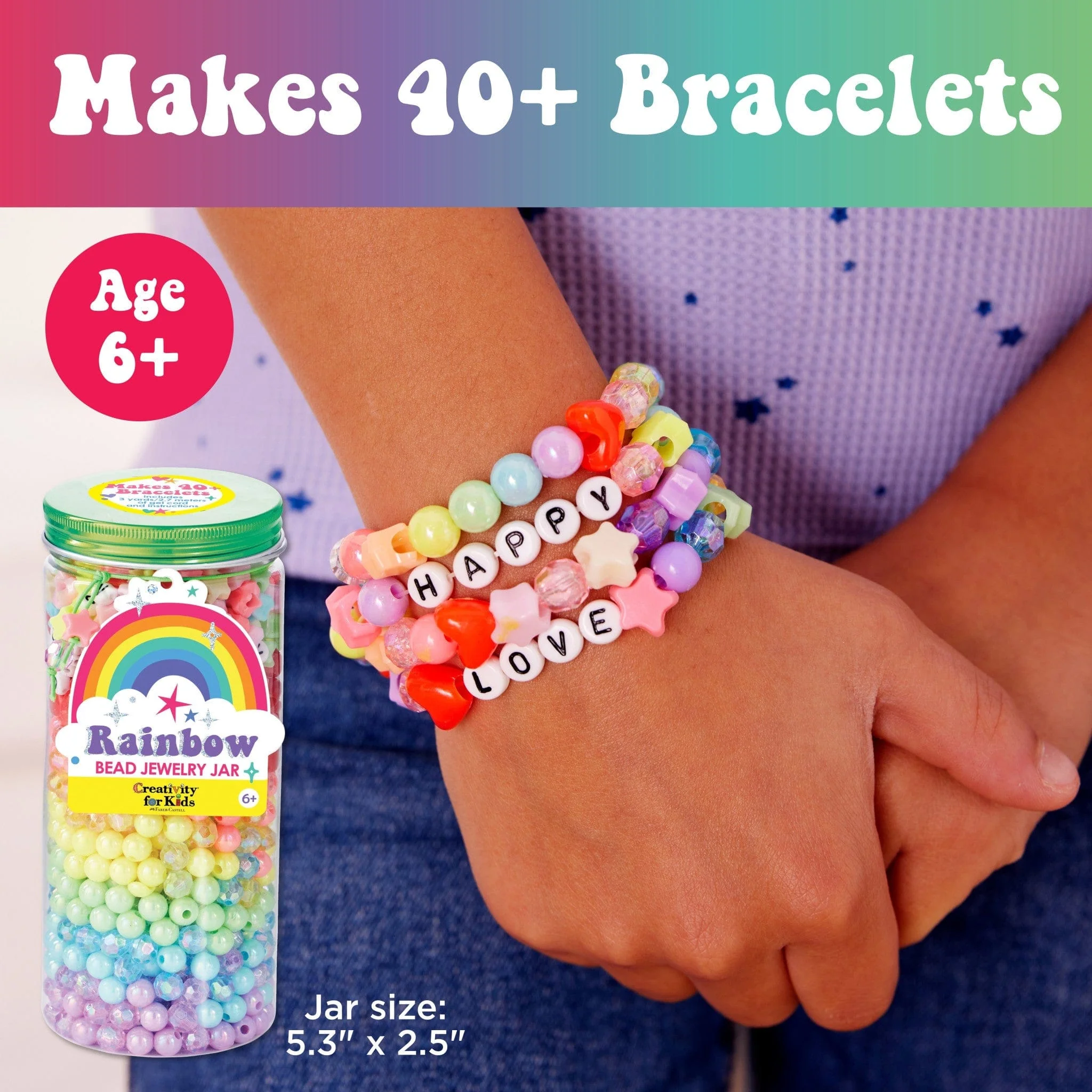Bead Jewelry Jar Rainbow - Image 2