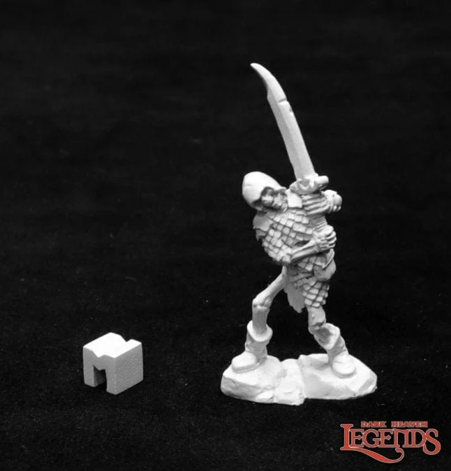 Reaper Miniatures Bog Skeleton with Two-Handed Sword #03945 Unpainted Metal Mini - Image 2