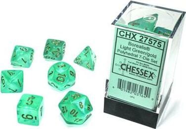 Borealis Light Green/gold Luminary Polyhedral 7-Die Set - Image 3