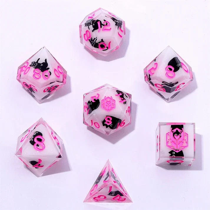 Captured Magic Sharp Edge Resin Dice Set - Scaredy Cat - Image 3