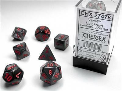 Velvet® Polyhedral Black/red 7-Die Set