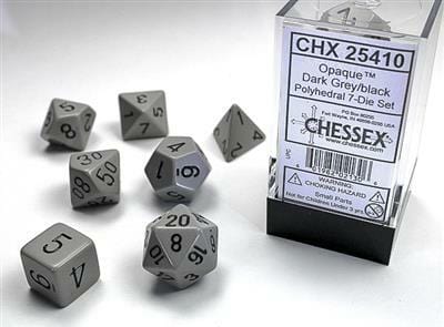 Opaque Polyhedral Dark Grey/black 7-Die Set - Image 2