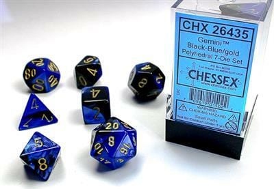 Gemini Black-Blue/gold Polyhedral 7-Die Set
