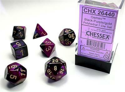 Gemini Black-Purple/gold Polyhedral 7-Die Set - Image 2