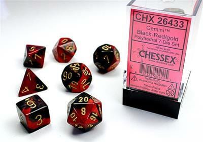 Gemini Black-Red/gold Polyhedral 7-Die Set - Image 2
