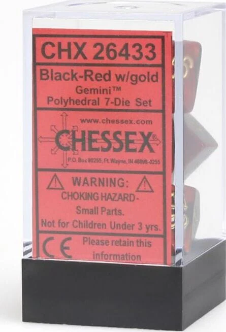 Gemini Black-Red/gold Polyhedral 7-Die Set - Image 4