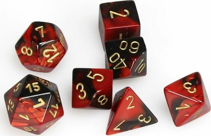Gemini Black-Red/gold Polyhedral 7-Die Set - Image 5