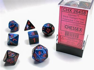 Gemini Black-Starlight/red Polyhedral 7-Die Set