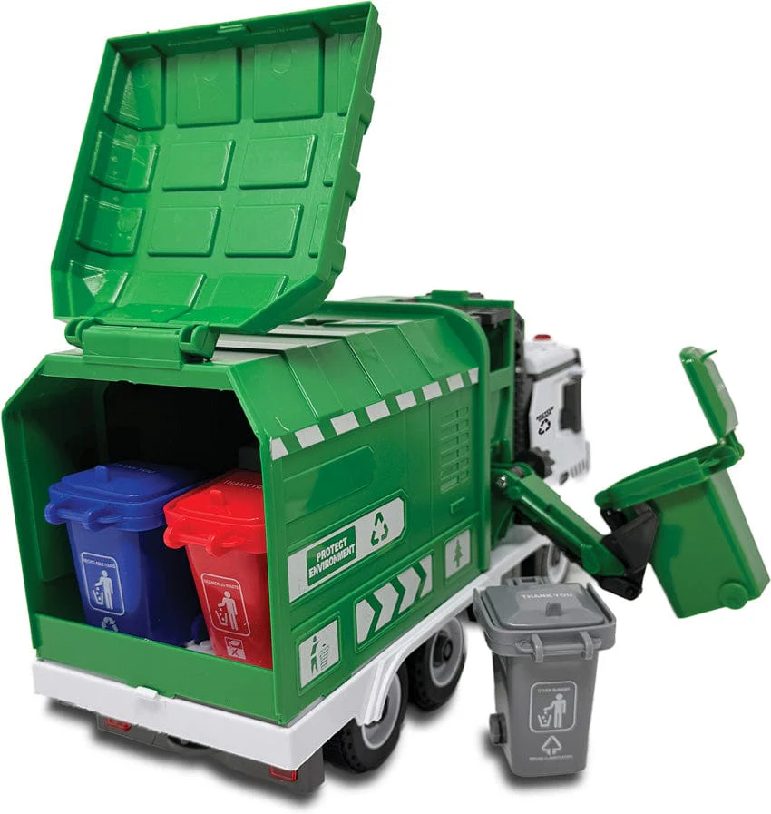 Crazy Truck Green Garbage Recycling Truck with Lights & Sound - Image 4
