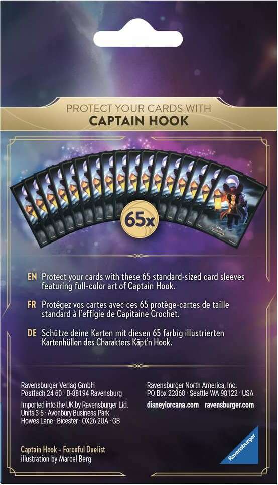 Disney Lorcana The First Chapter Captian Hook Card Sleeves - Image 3