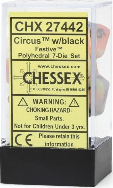 Festive Circus/black Polyhedral 7-Die Set - Image 2