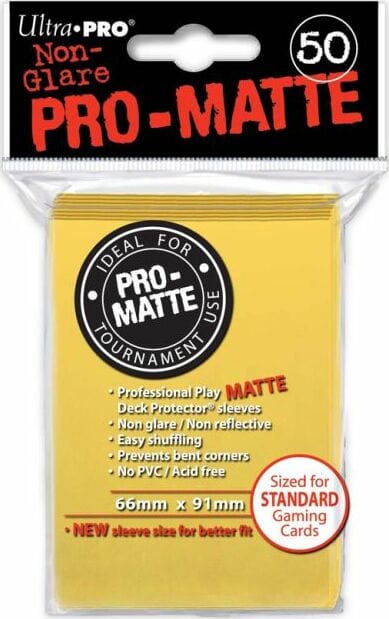 50ct Pro-Matte Yellow Standard Deck Protectors - Image 2