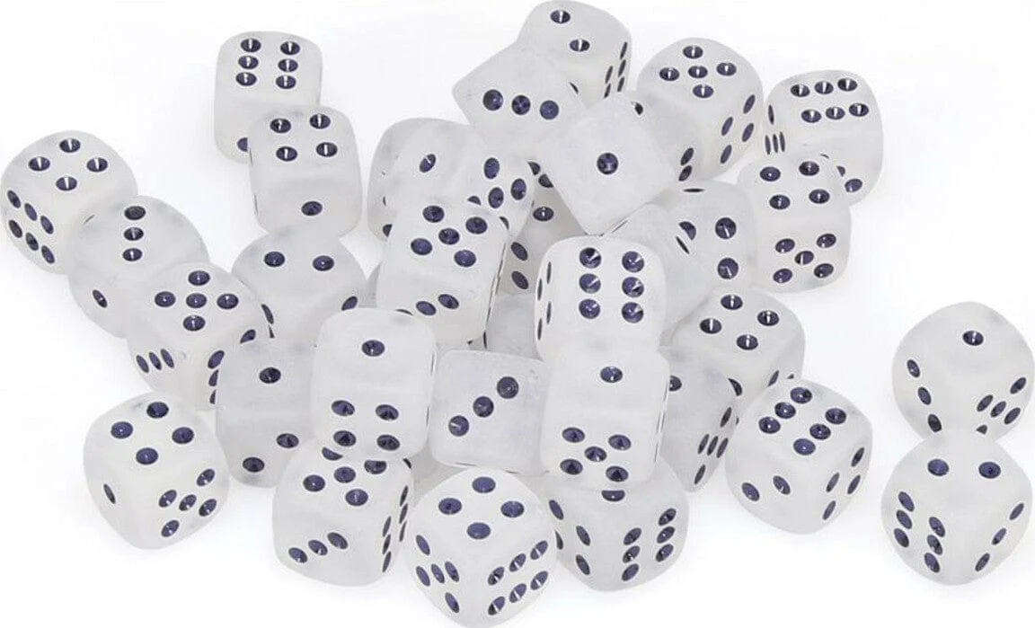 Frosted™ 12mm D6 Clear/black Dice Block™ (36 dice) - Image 3
