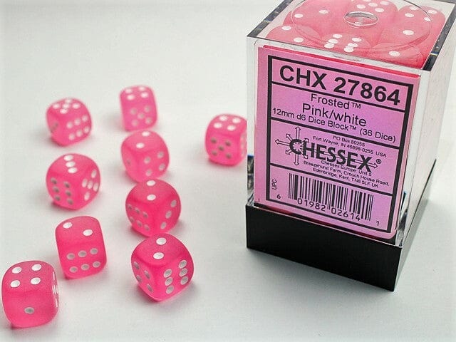 Frosted Pink White 12mm d6 set