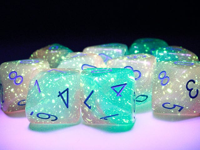Gemini Gel Green-Pink/Blue D10 Set Dice - Image 3