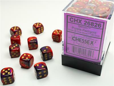 Gemini® 12mm D6 Purple-Red/gold Dice Block™ (36 dice) - Image 3