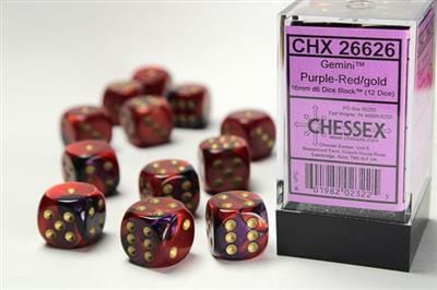 Gemini® 16mm D6 Purple-Red/gold Dice Block™ (12 dice) - Image 4