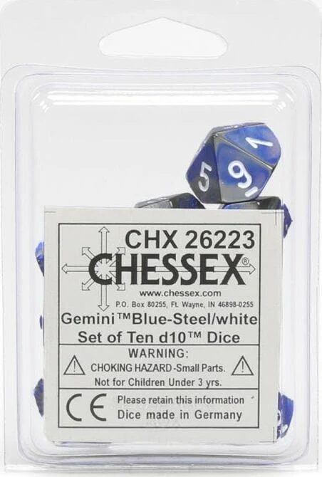 Gemini Blue Steel White d10 set - Image 2