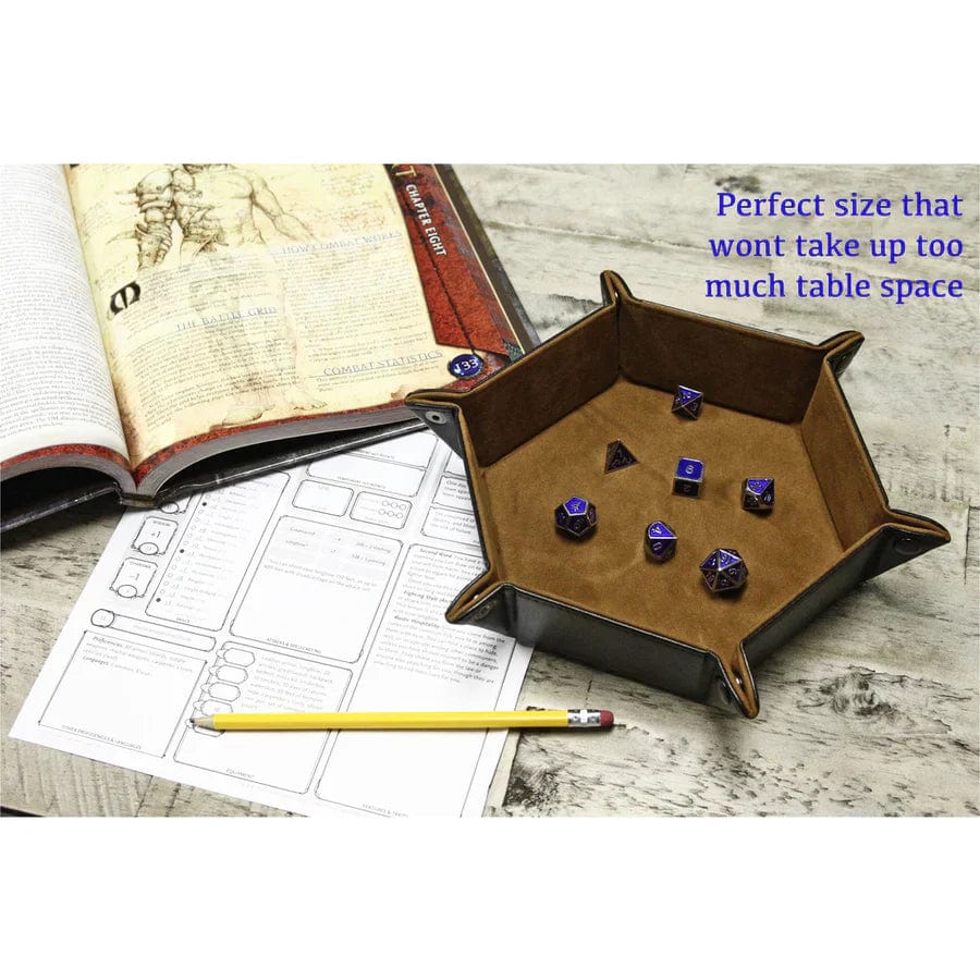 Hexagon Snap Folding Dice Tray - Red - Image 2