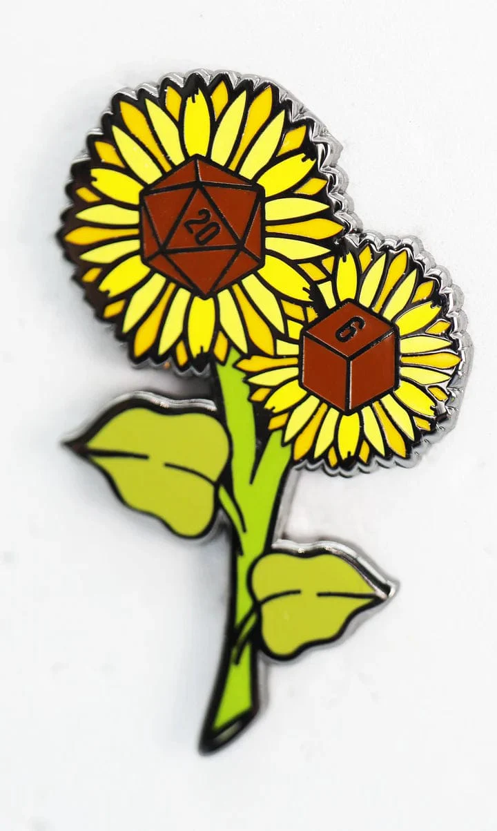 HOLLOW HEARTS ENAMEL PIN: DICE SUNFLOWER