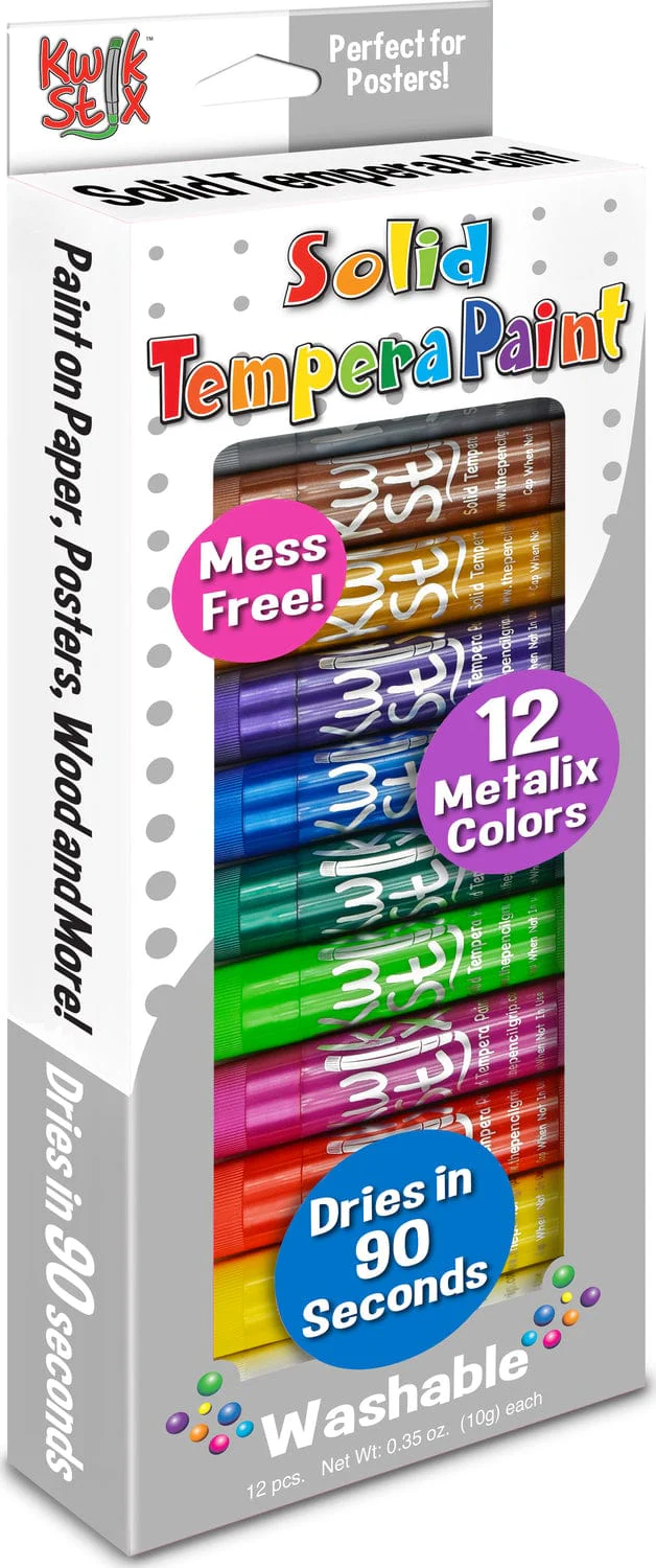 Kwikstix Tempera Paint  12 Metalix Colors - Image 3