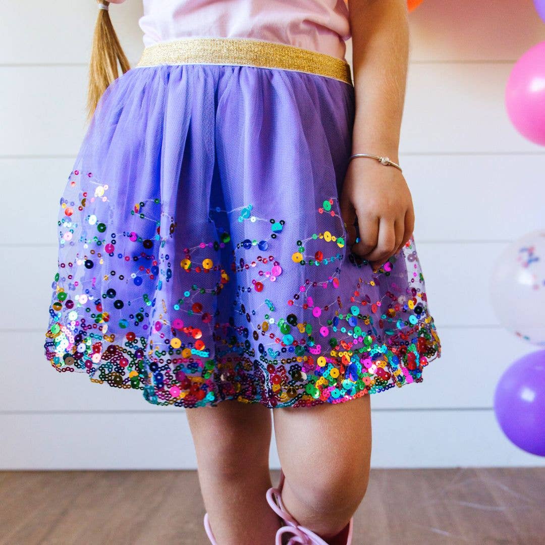 Lavender Confetti Tutu - Dress Up Skirt - Kids Tutu: 4-6Y - Image 2