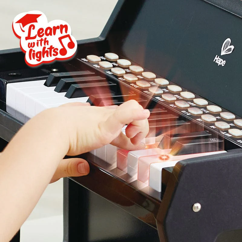 Learn with Lights Black Piano w/ Stool - Image 2