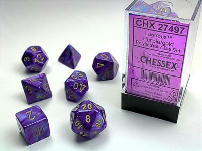 Lustrous® Polyhedral Purple/gold 7-Die Set