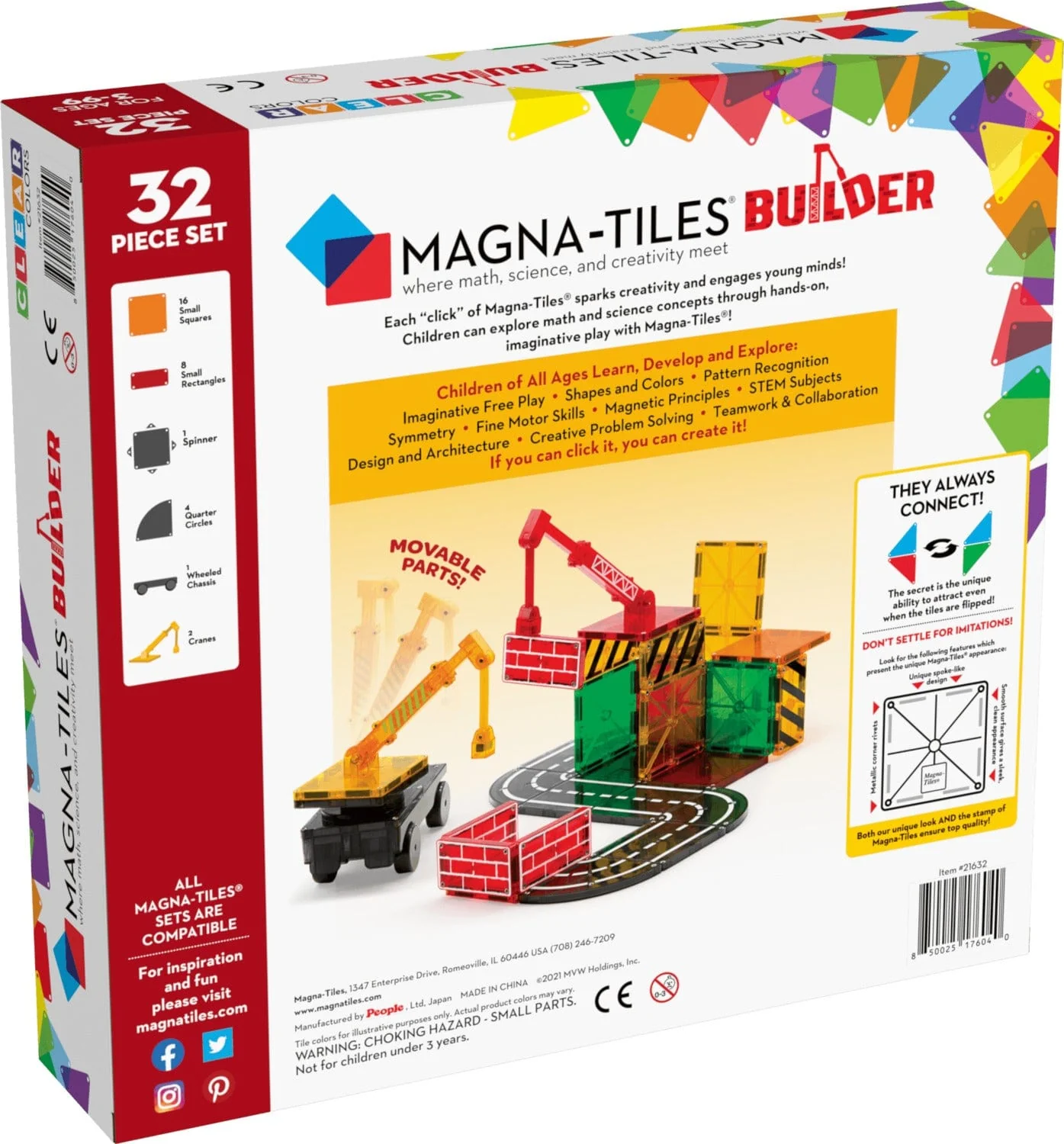 Magna-Tiles Builder 32 Piece Set - Image 2