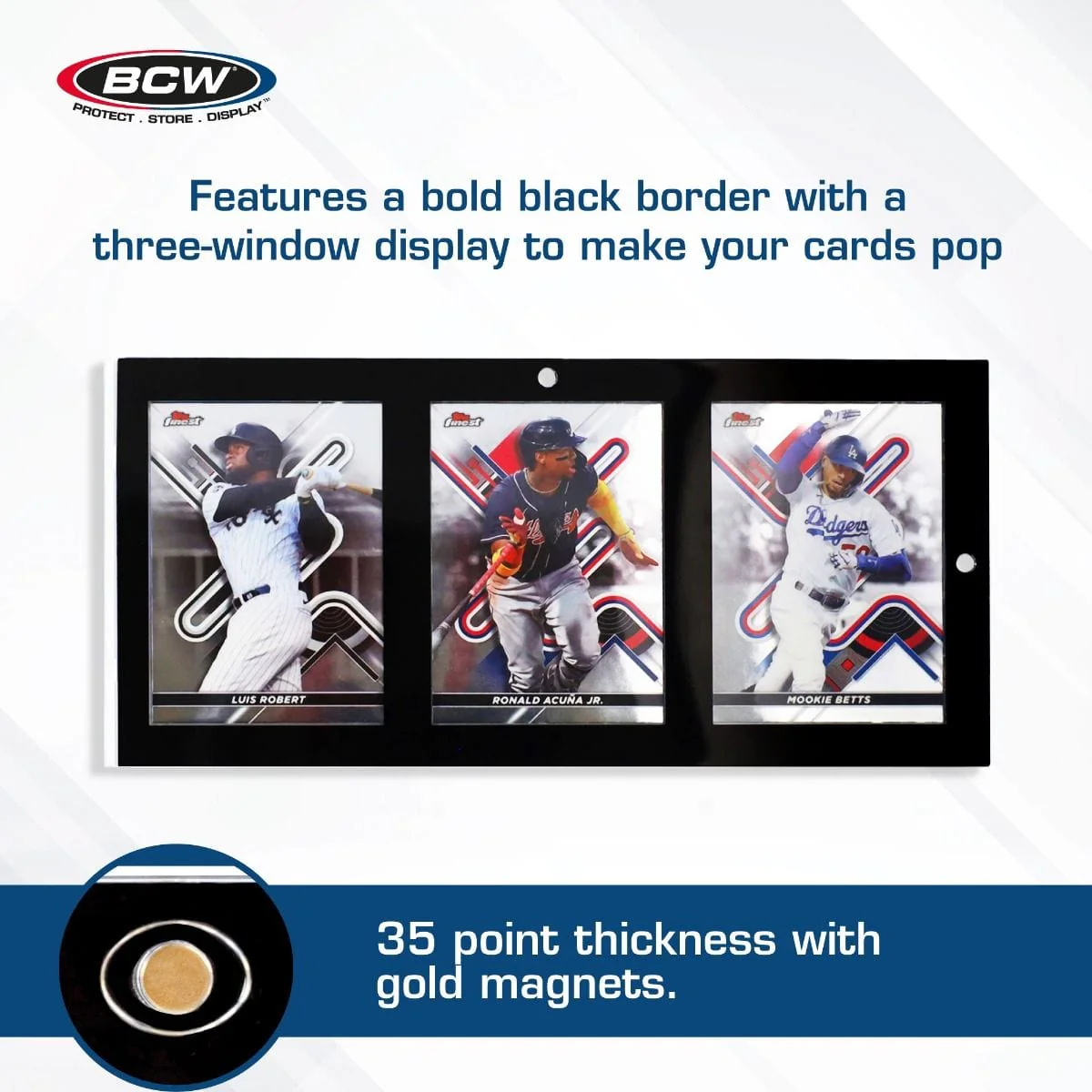 Magnetic 3-Card Holder - 35 PT. Black Border - Image 3