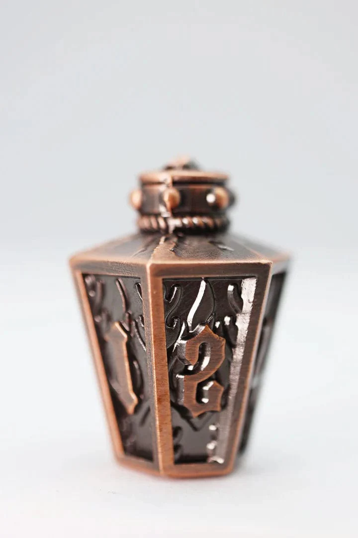 Moonlit Lantern: Coppered Flames - Metal RPG Dice Set