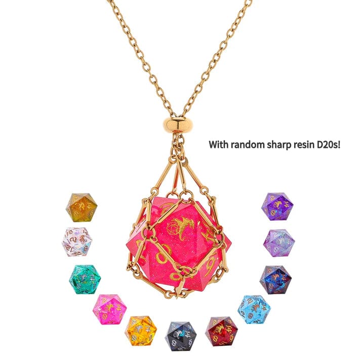 Mysticage Dice Chain Gold with Metal Chain