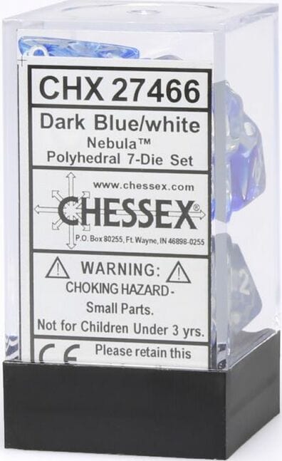Nebula® Polyhedral Dark Blue/white 7-Die Set - Image 2