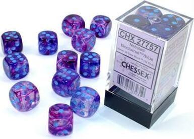 Nebula® 16mm D6 Nocturnal™/blue Luminary™ Dice Block™ (12 dice) - Image 2