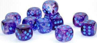 Nebula® 16mm D6 Nocturnal™/blue Luminary™ Dice Block™ (12 dice) - Image 3