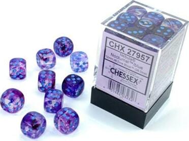 Nebula® 12mm D6 Nocturnal™/blue Luminary™ Dice Block™ (36 dice)