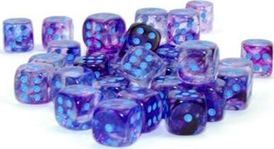 Nebula® 12mm D6 Nocturnal™/blue Luminary™ Dice Block™ (36 dice) - Image 2