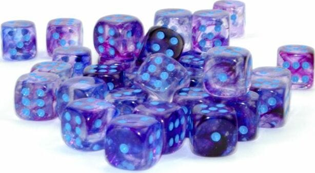 Nebula® 12mm D6 Nocturnal™/blue Luminary™ Dice Block™ (36 dice) - Image 5