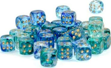 Nebula® 12mm D6 Oceanic™/gold Luminary™ Dice Block™ (36 dice) - Image 3