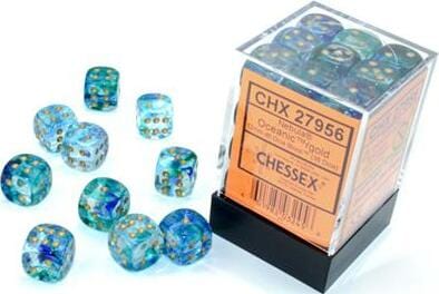 Nebula® 12mm D6 Oceanic™/gold Luminary™ Dice Block™ (36 dice) - Image 9