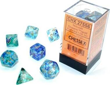 Nebula® Polyhedral Oceanic™/gold Luminary™ 7-Die Set - Image 5