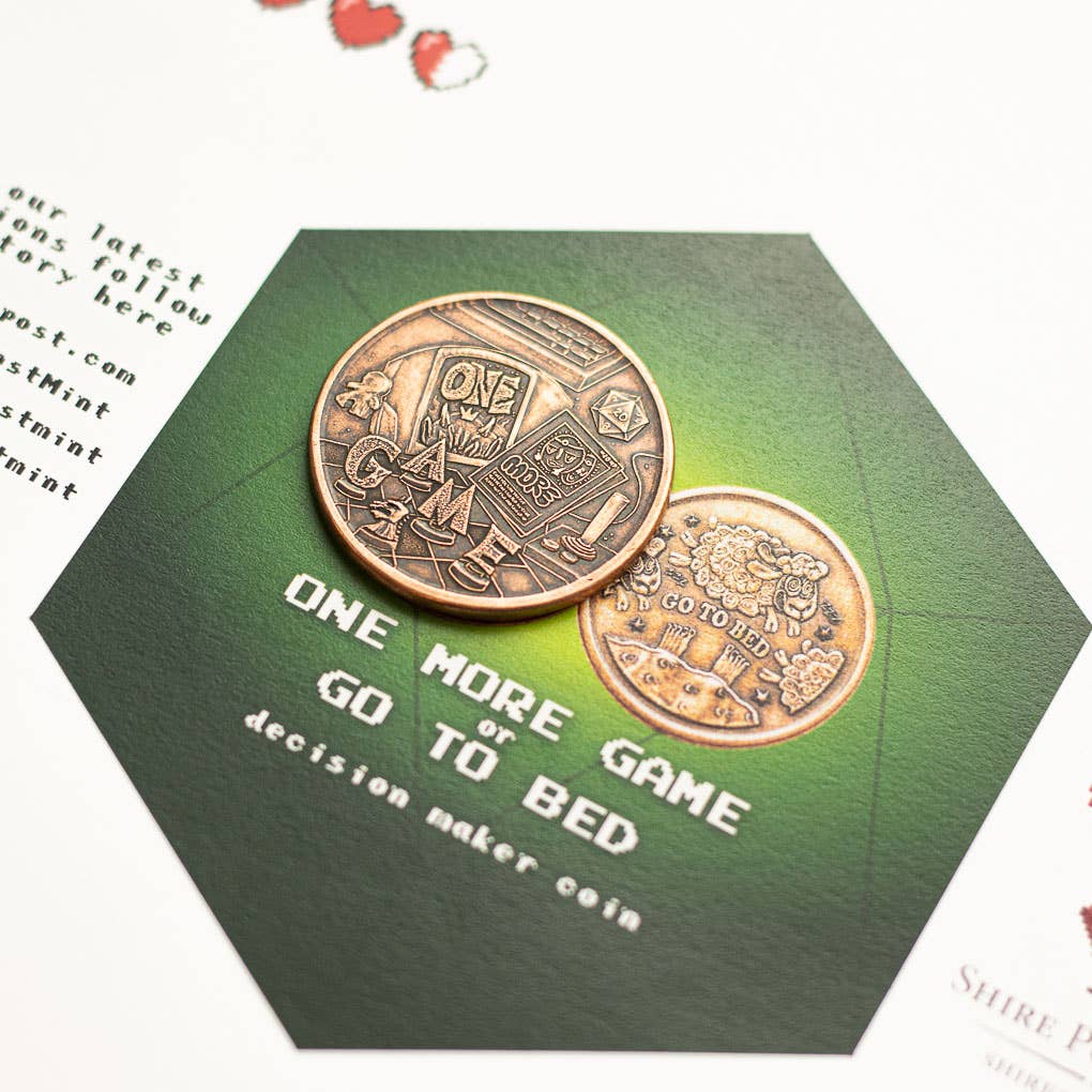 One More Game / Go to Bed Copper Decision Maker Coin - Image 2